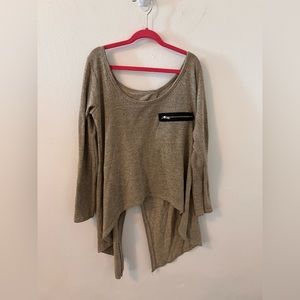 UNKNOWN BRAND - women’s open back draped top with faux zipper